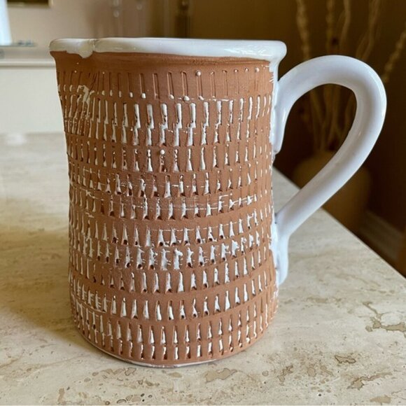 Mid Century Modern Geometric pattern White Glazed pottery set - Picture 5 of 16